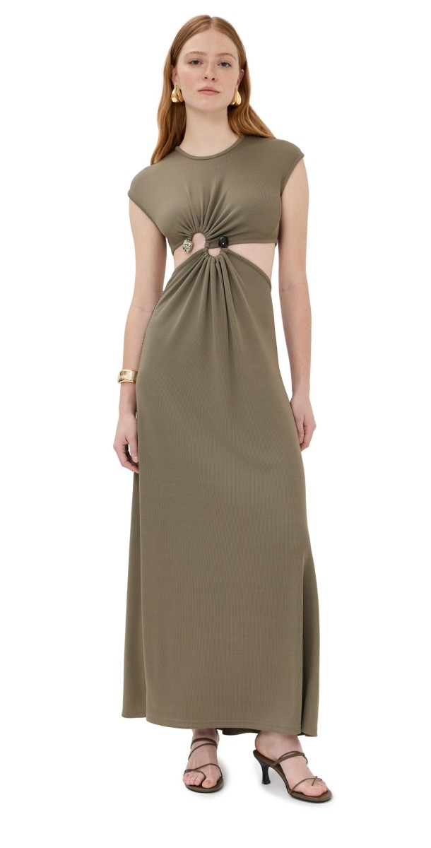 Christopher Esber S-Buckle Tank Dress Eucalypt