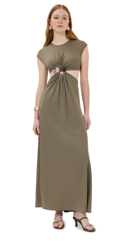 Christopher Esber S-Buckle Tank Dress Eucalypt