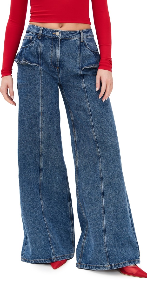 AKNVAS Avery Jeans with Ruffle Detail Saxe Blue