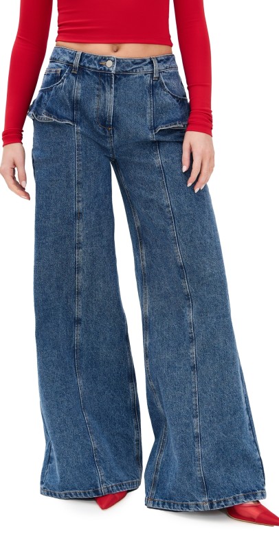 AKNVAS Avery Jeans with Ruffle Detail Saxe Blue