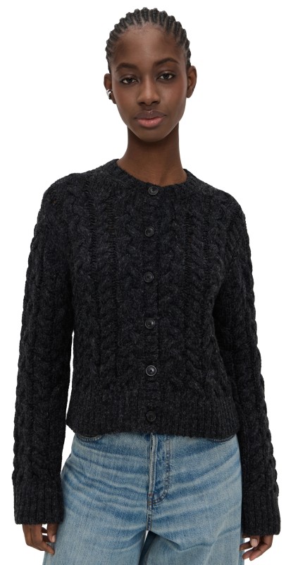 Jenni Kayne Cable Juliette Cardigan Charcoal