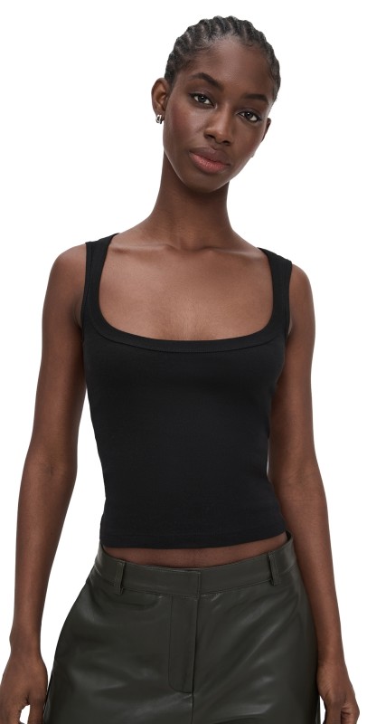 St. Agni Cotton Ballerina Top Black