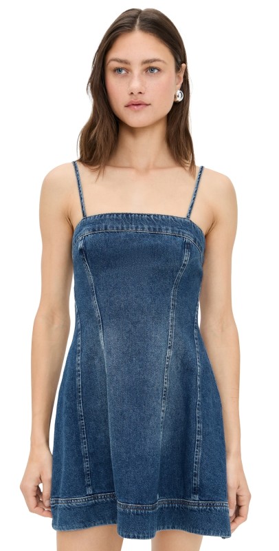 Reformation Elma Denim Mini Dress Monterey