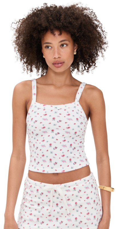 GUIZIO Dani Terry Tank Ditsy Floral
