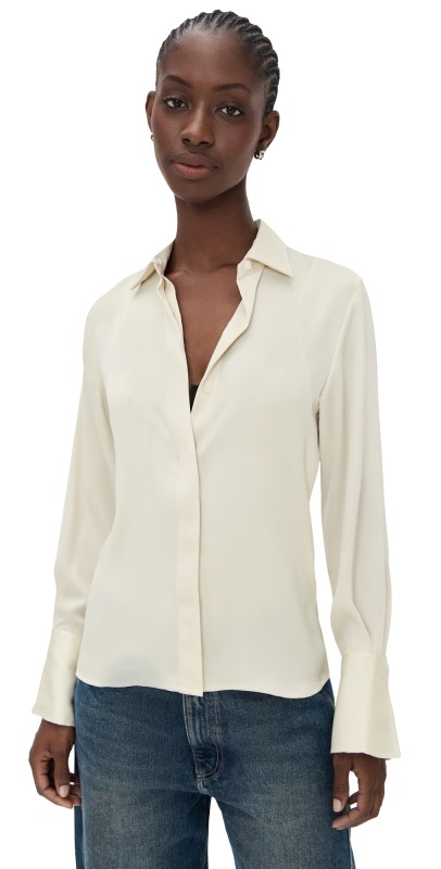 rag & bone Venus Popover Blouse Ivory