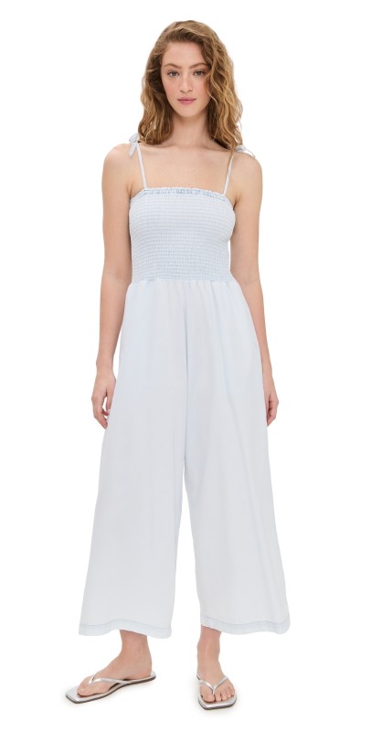 Splendid Indigo Stripe Jumpsuit Washed Indigo Stripe