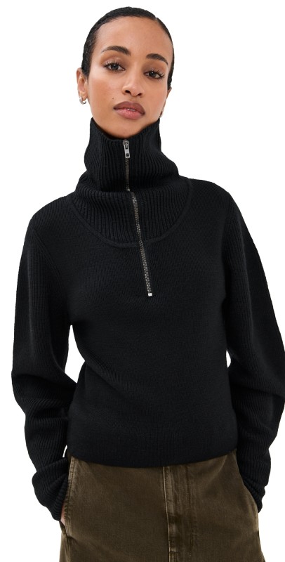 Lemaire Zipped Sweater Black