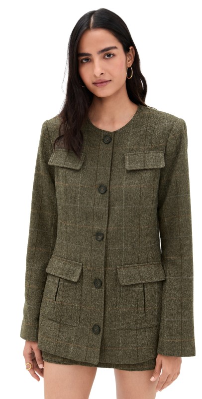 Favorite Daughter The Spencer Jacket Mocha Plaid