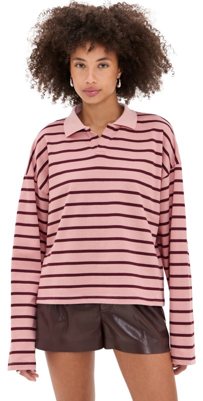 Lioness Rebels Jersey Burgundy Blush Stripe