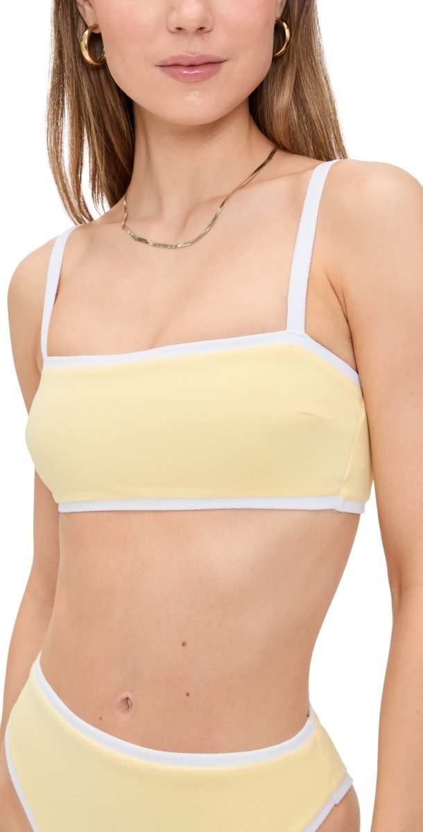 Vitamin A Poppy Bandeau Bikini Top Banana Cream