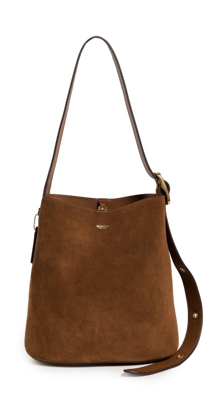 Coach Suede Bleeker Bucket Bag B4/Warm Brow