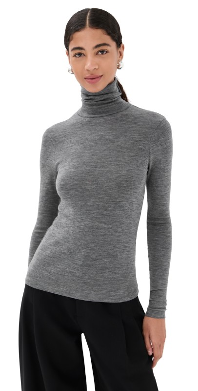Róhe Fine Merino Turtleneck Mid Grey Melange