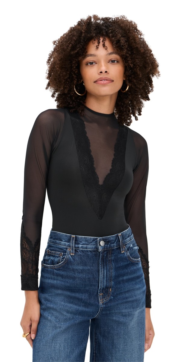 MUCCI Alicia Thong Bodysuit Black