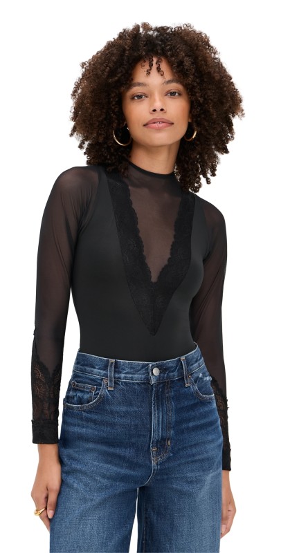 MUCCI Alicia Thong Bodysuit Black