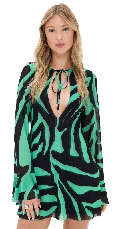AFRM Kori Dress Green Zebra