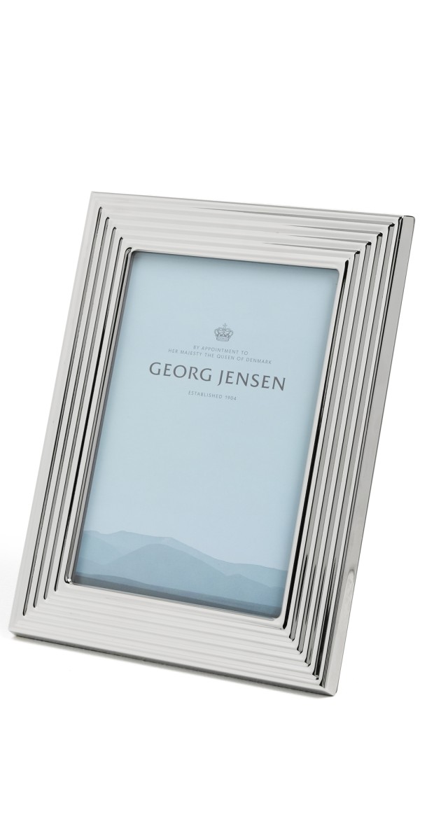 Georg Jensen Bernadotte Stainless Steel Mirror Picture Frame 4x6 Silver