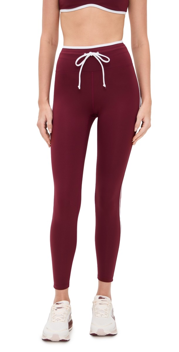 Year of Ours Sport Sprint Leggings Burgundy/Cream