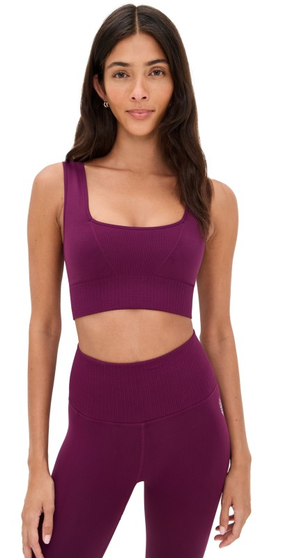 FP Movement Square Neck Good Karma Bra Black Cherry