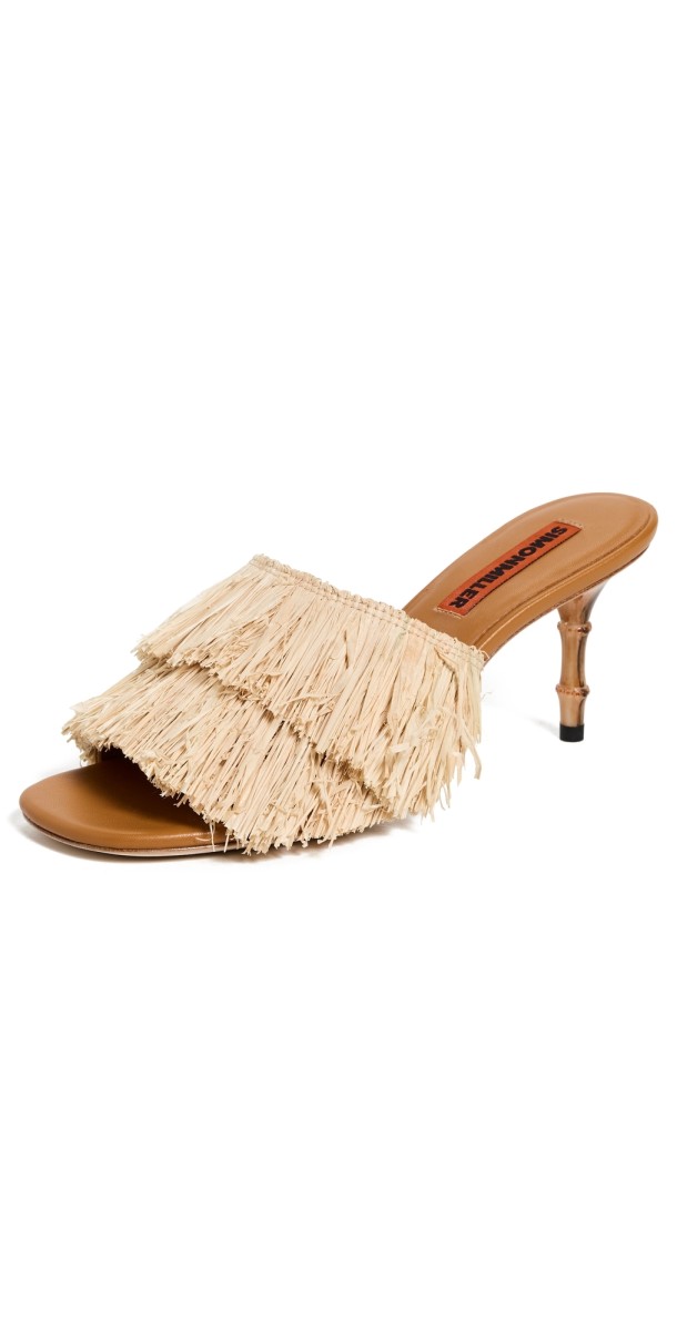 SIMONMILLER Fringe Playa Bamboo Heels Natural