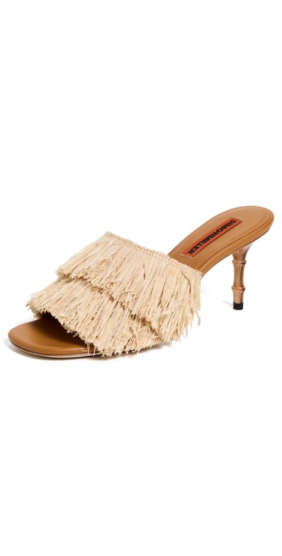 SIMONMILLER Fringe Playa Bamboo Heels Natural