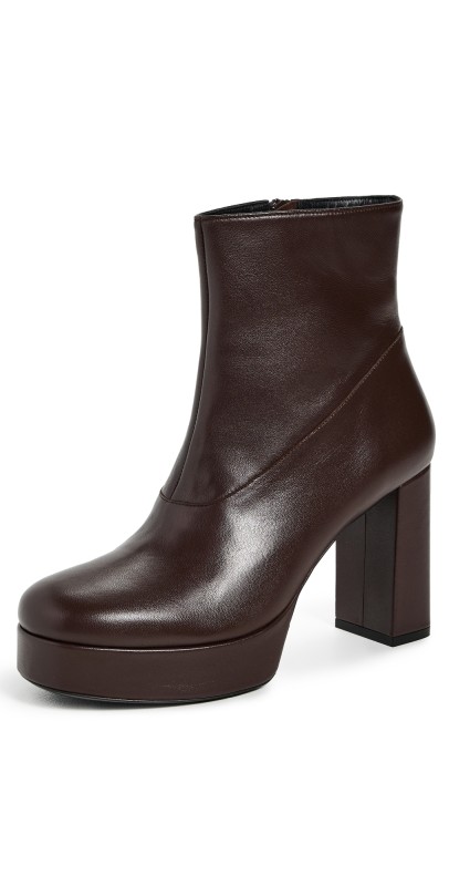 STAUD Jodie Platform Ankle Boots Espresso