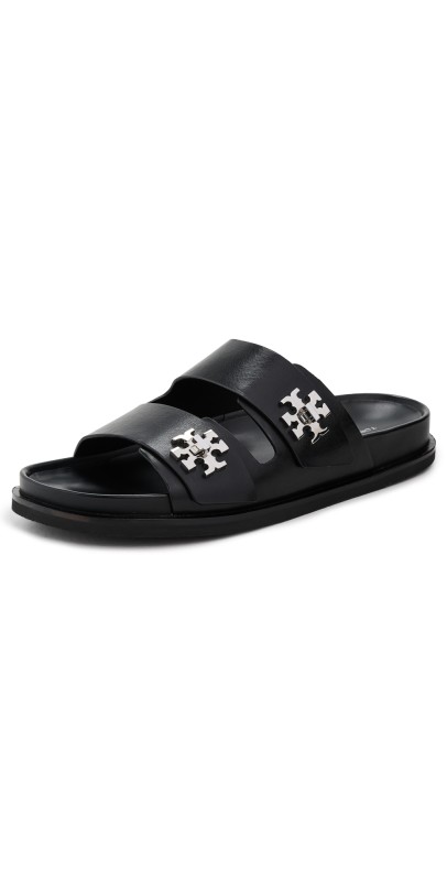 Tory Burch Turnlock Sport Slides Perfect Black