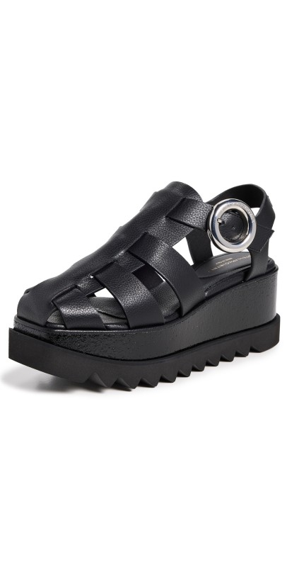 Stella McCartney Elyse Textured Eco Alt Mat Sandals Black