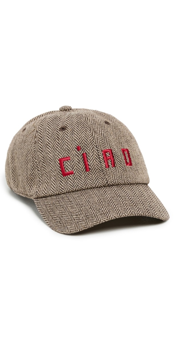 Clare V. Wool Baseball Hat Taupe With Red
