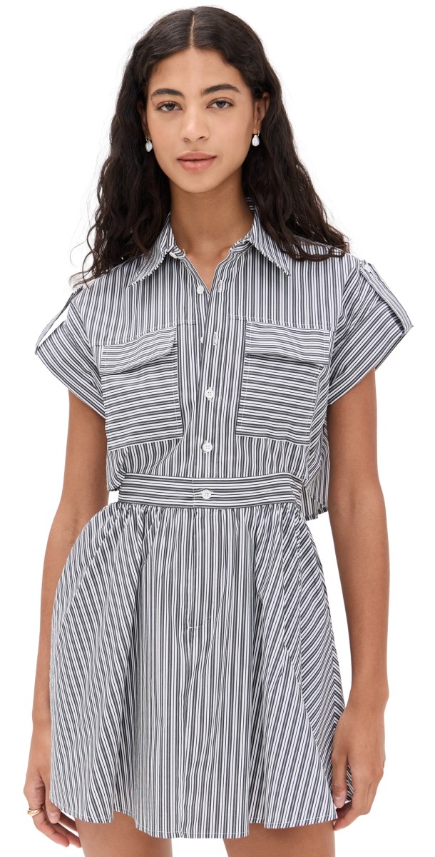 o. p.t Rowe Dress Black White Stripe