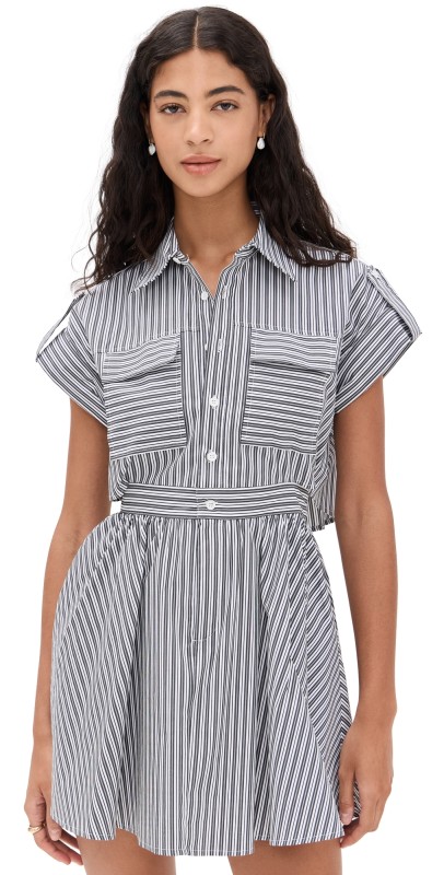 o. p.t Rowe Dress Black White Stripe