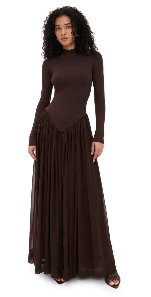 Ronny Kobo Speck Knit Dress Chicory