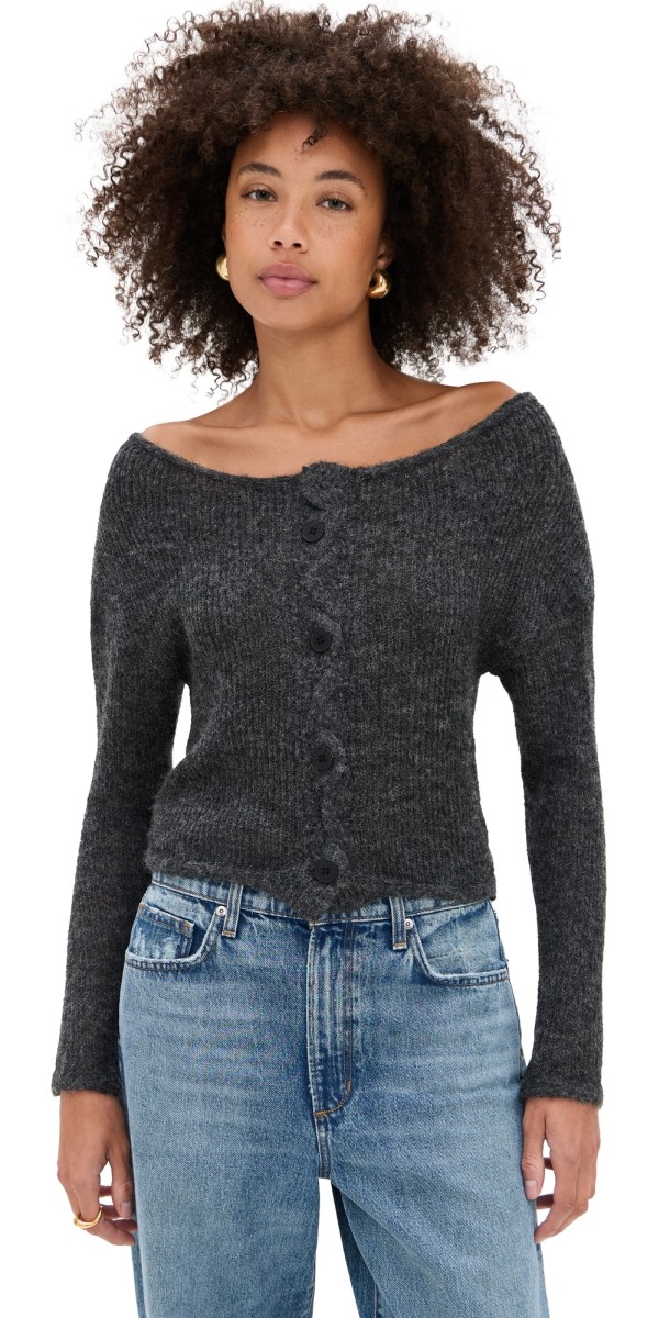 Lioness Margaux Knit Cardigan Charcoal