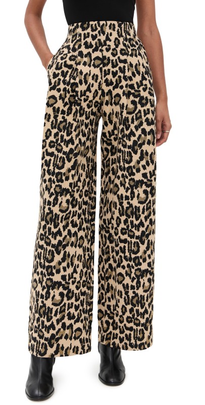 ROTATE Jacquard Wide Leg Pants Dijon Comb.
