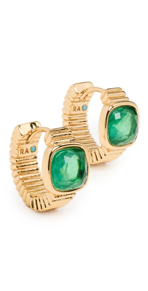 Roxanne Assoulin The Composed Mini Hoops Emerald