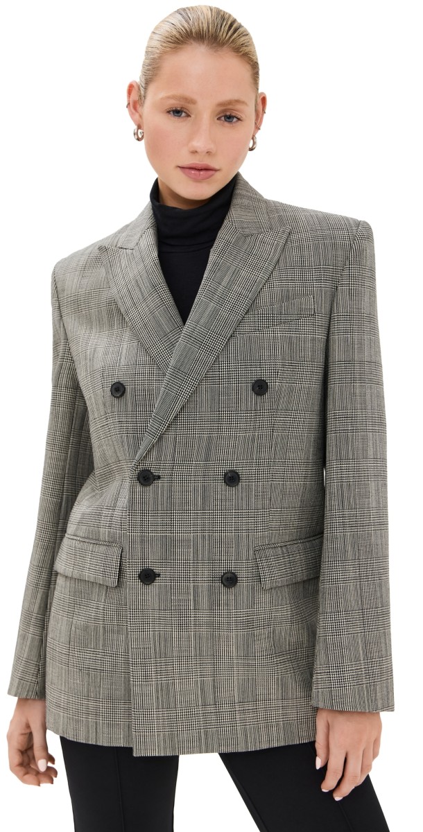 WARDROBE. NYC Double Breasted Blazer Prince of Wales