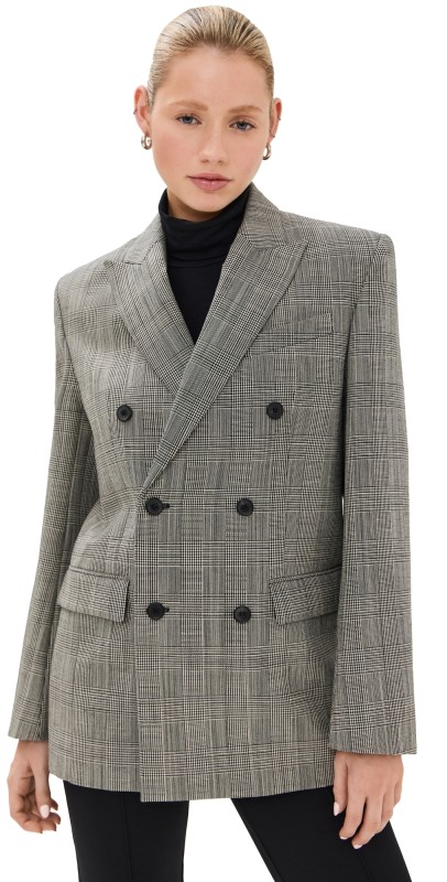 WARDROBE. NYC Double Breasted Blazer Prince of Wales