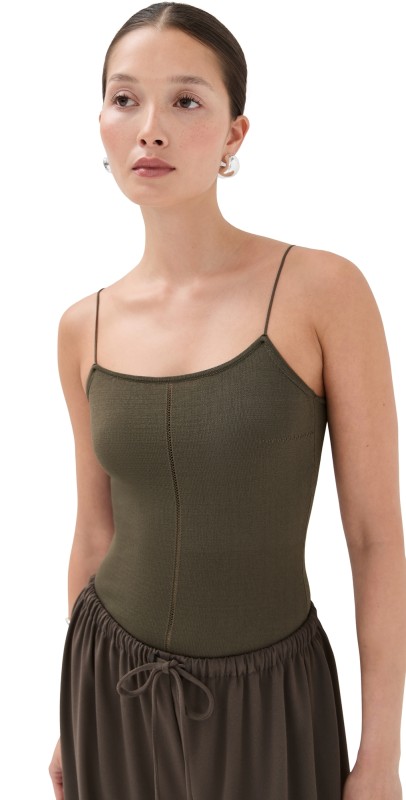 Lemaire Tank Top With Straps Dark Khaki