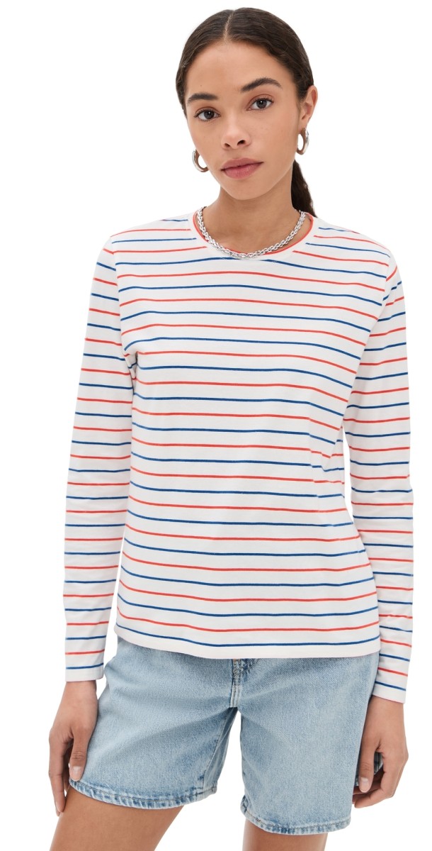 KULE The Modern Long Tee White/Poppy/True Blue