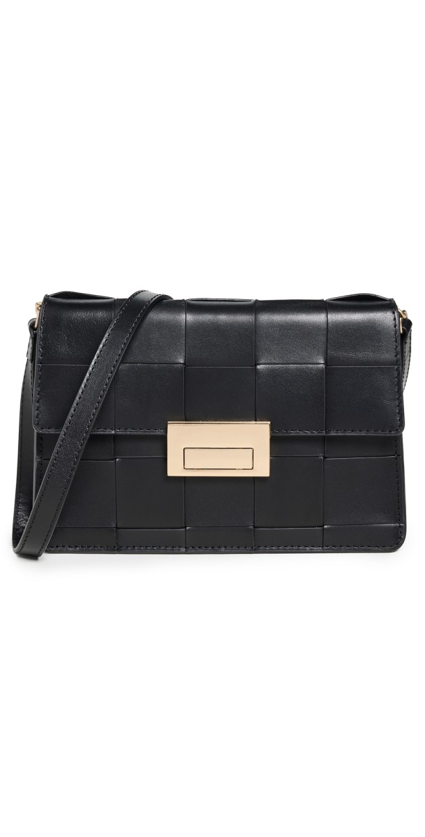 Loeffler Randall Delphine Leather Clutch Black