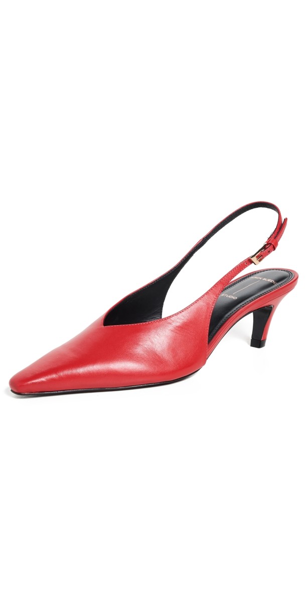 Black Suede Studio Lou 50 Pumps Cherry Buffed Nappa