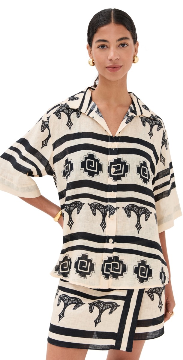 Johanna Ortiz La Creciente Shirt Ecru/Black