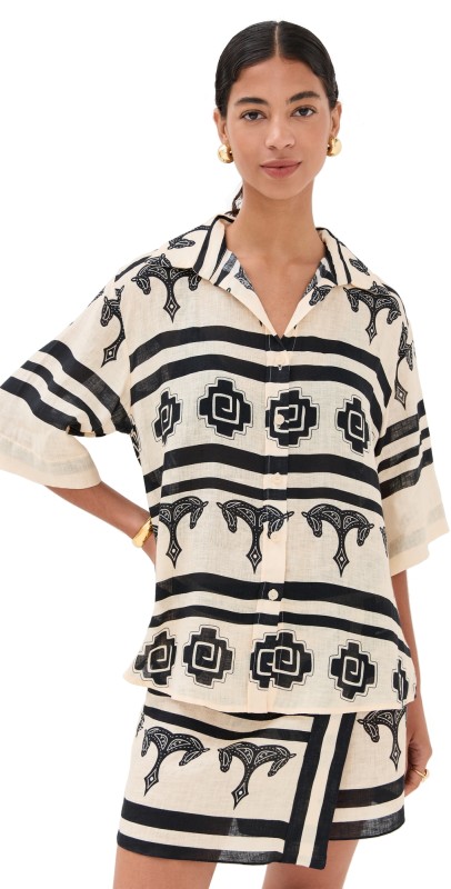 Johanna Ortiz La Creciente Shirt Ecru/Black