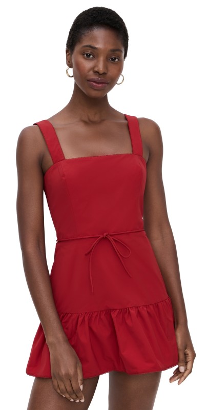 Amanda Uprichard Danner Skort Romper Carnelian