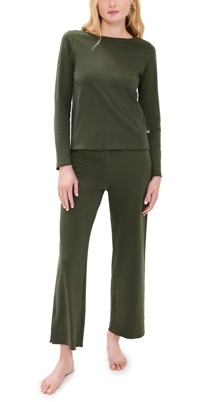 Cozyland by Morgan Lane Ellie PJ Set Moss