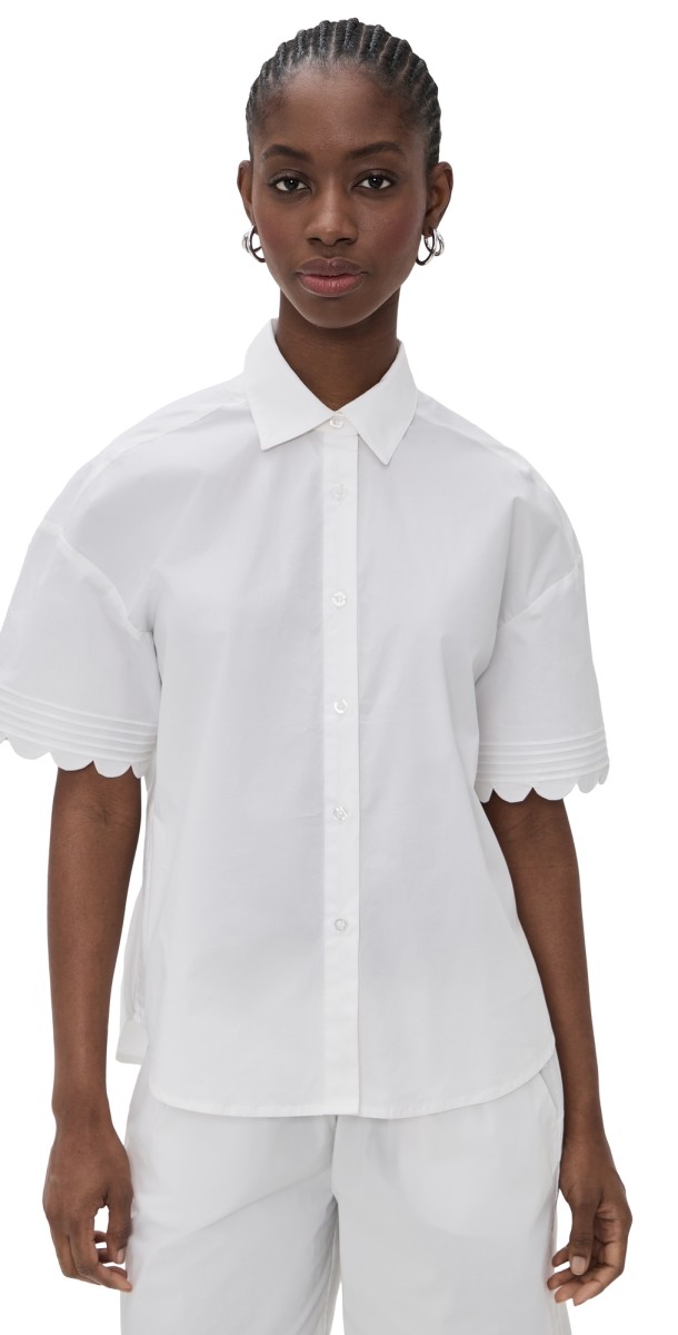The Garment Cyprus Scallop Shirt White