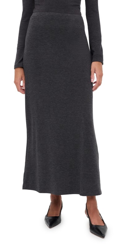 Z Supply Demure Maxi Skirt Charcoal Heather
