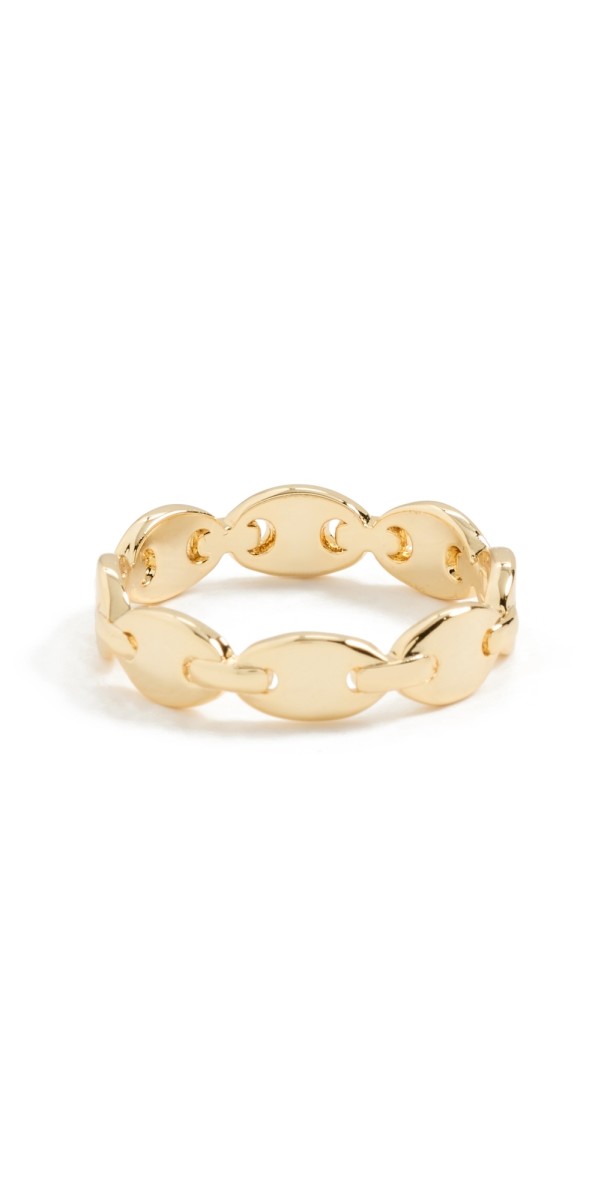 By Adina Eden Solid Flat Mariner Band Ring Gold