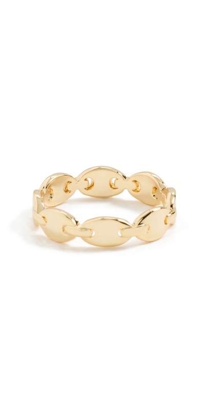 By Adina Eden Solid Flat Mariner Band Ring Gold