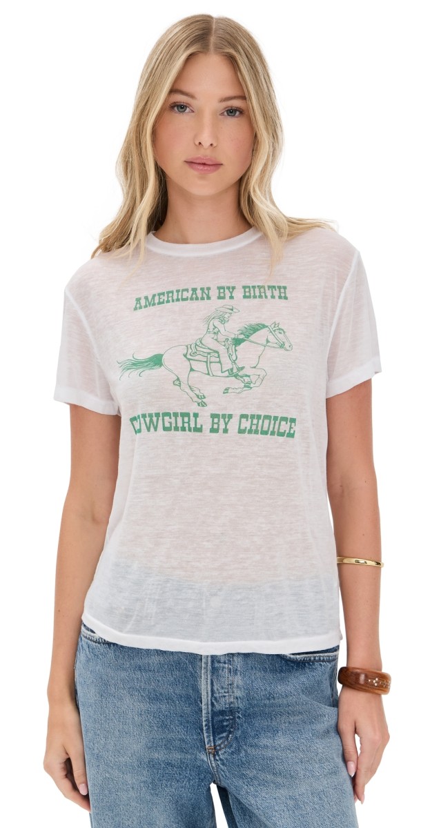 RE/DONE Classic Cowgirl Tee Optic White