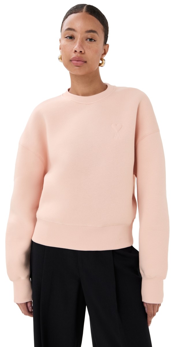 AMI Logo Sweatshirt Poudre